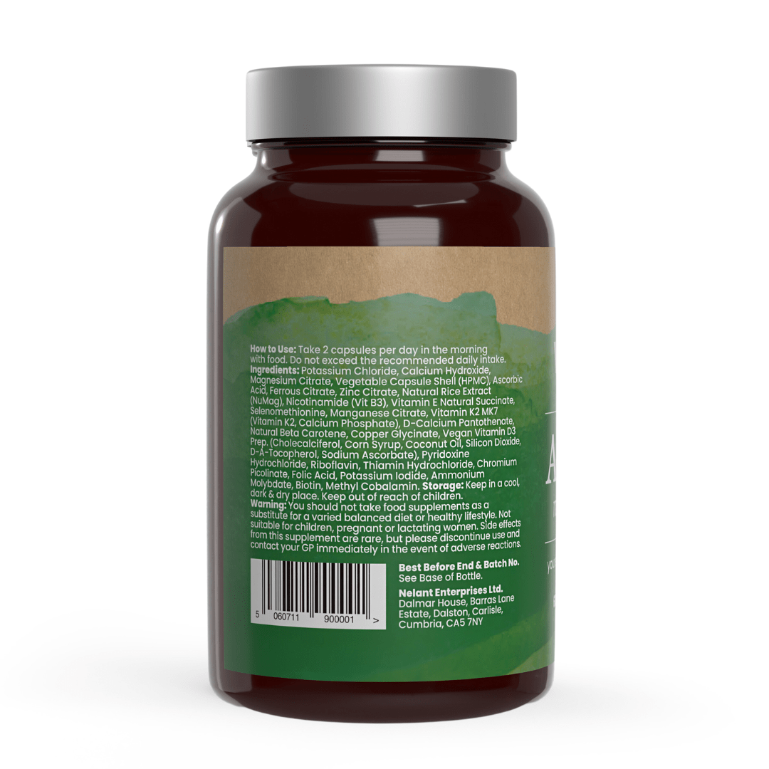 Veganates Multivitamin Supplement Ethical UK Vegan Multivitamin Supplement NOW IN Recycled Glass Jars