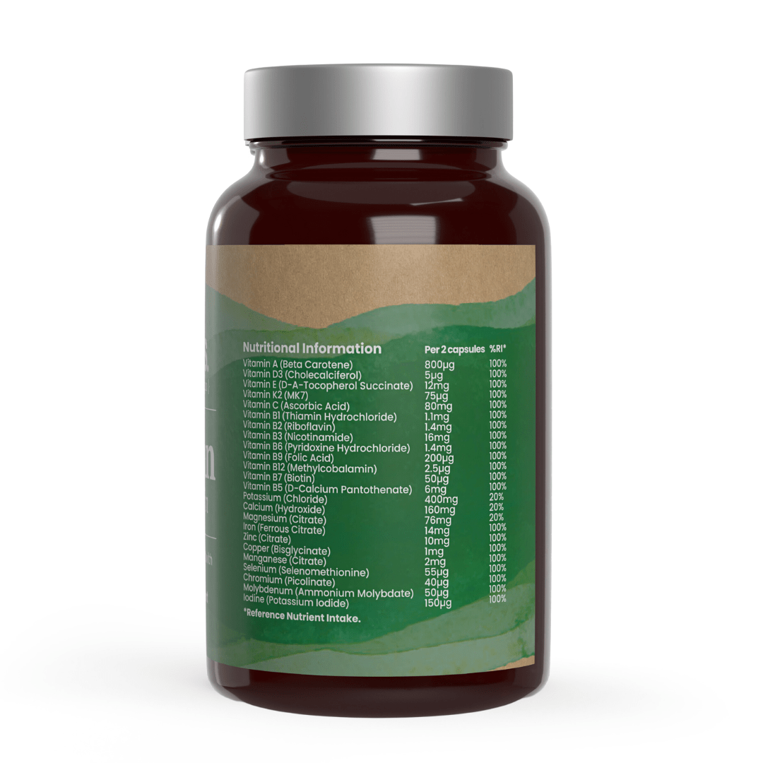 Veganates Multivitamin Supplement Ethical UK Vegan Multivitamin Supplement NOW IN Recycled Glass Jars