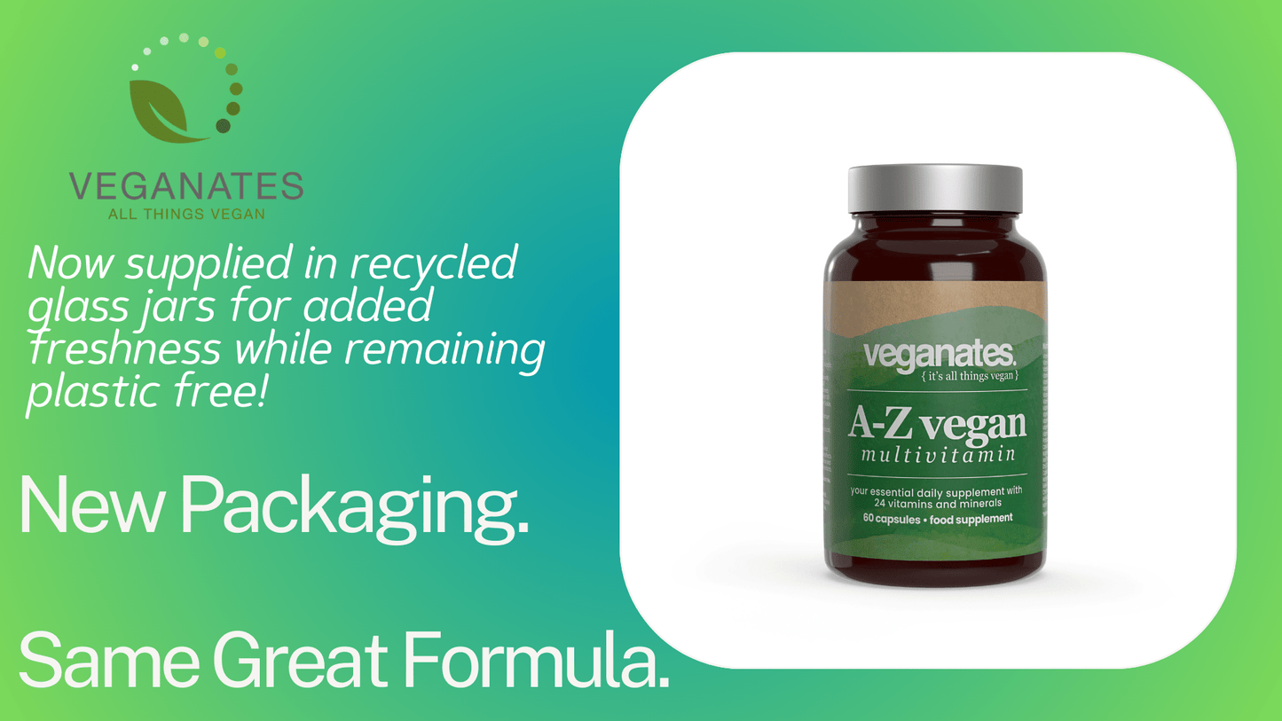 Veganates Multivitamin Supplement Ethical UK Vegan Multivitamin Supplement in Plastic Free Biodegradable Tub